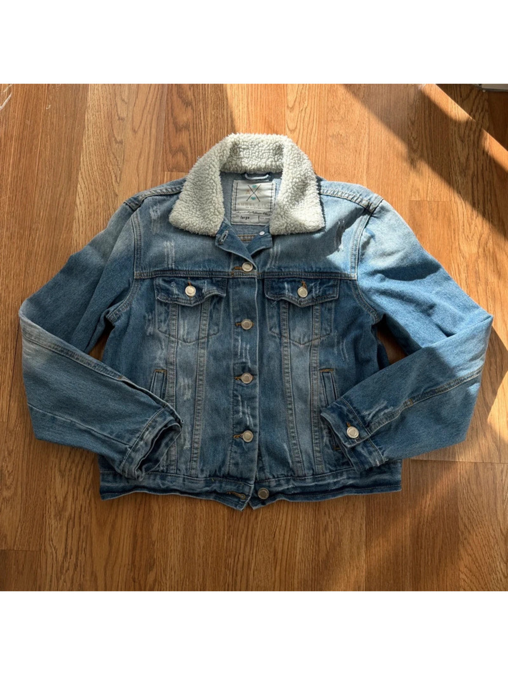 Angel kiss Sherpa denim jacket